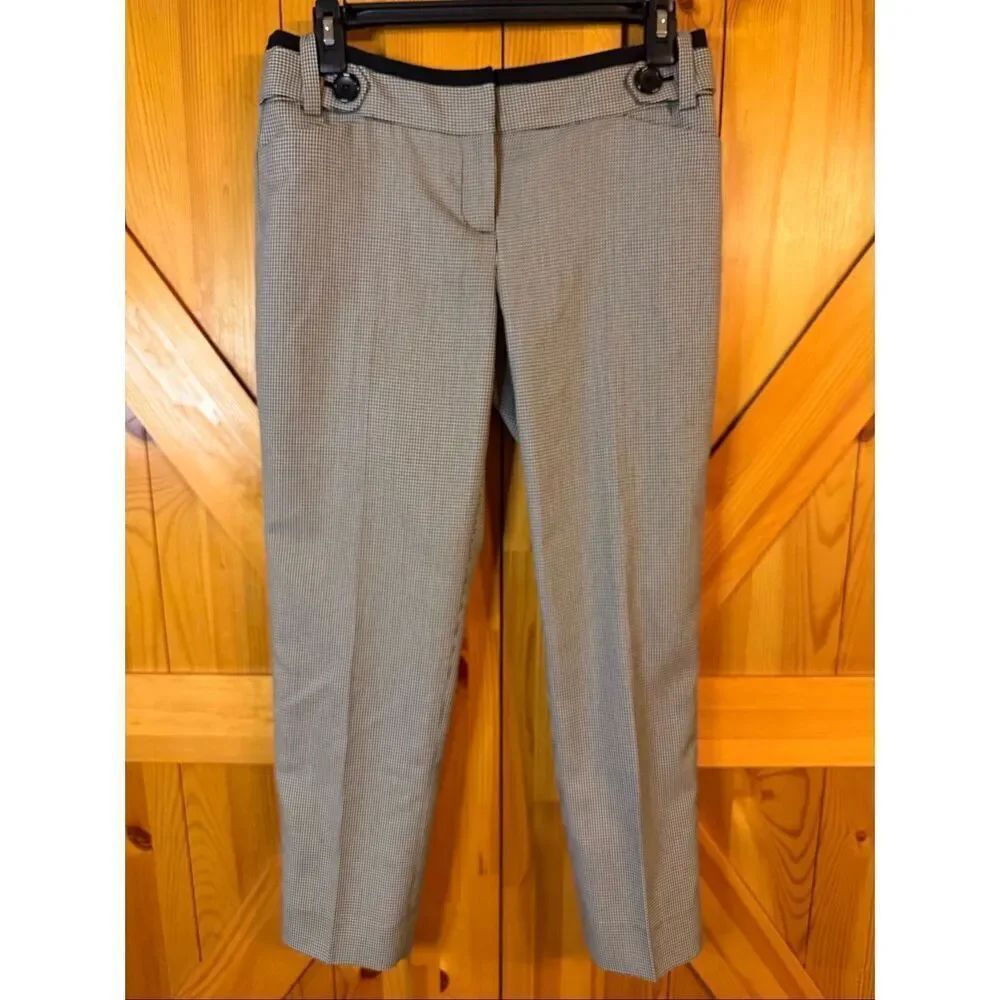 The Limited Cassidy Fit Black White Houndstooth Cropped Pants Size 2 (6686)